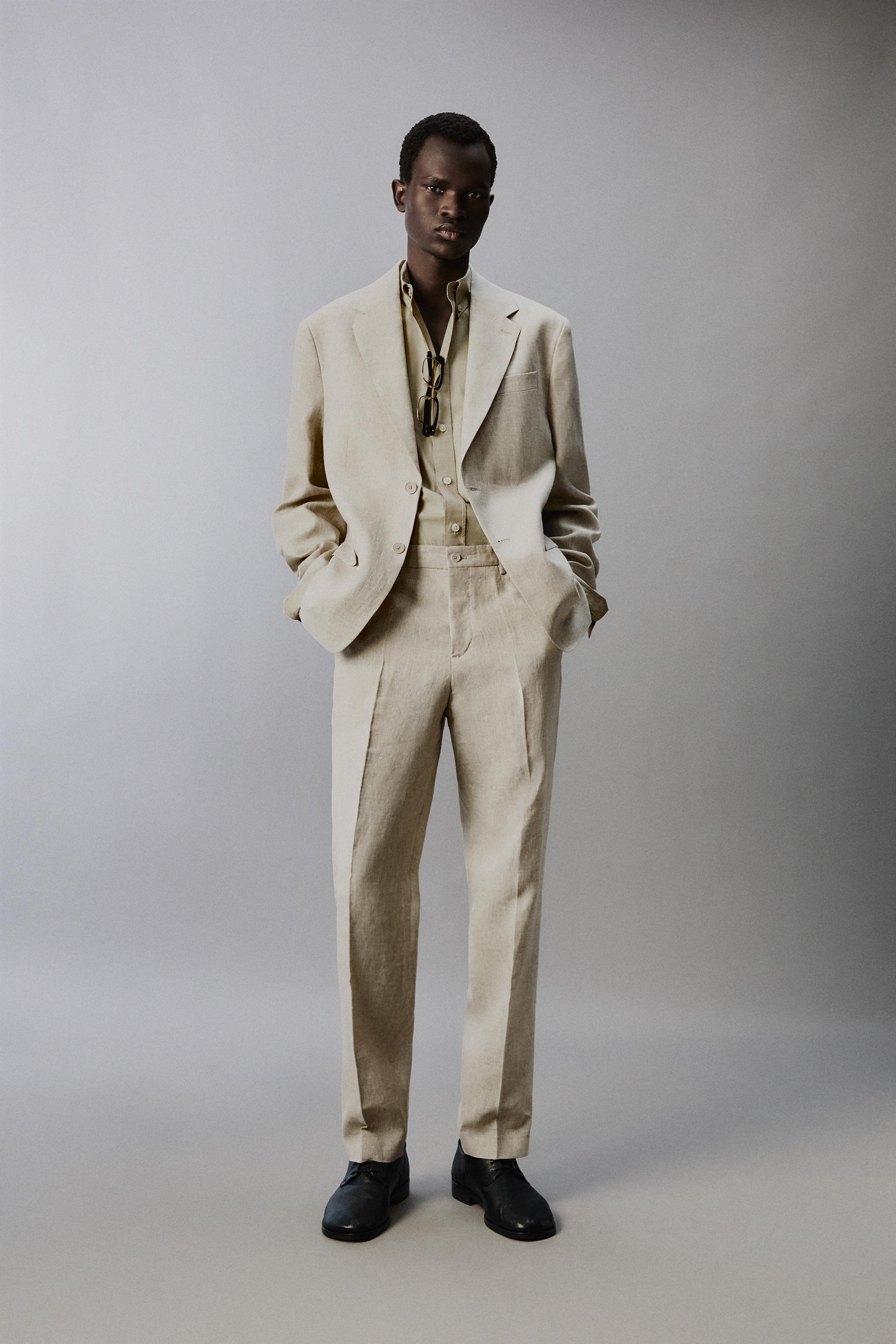 PANTALON DE COSTUME 100% LIN